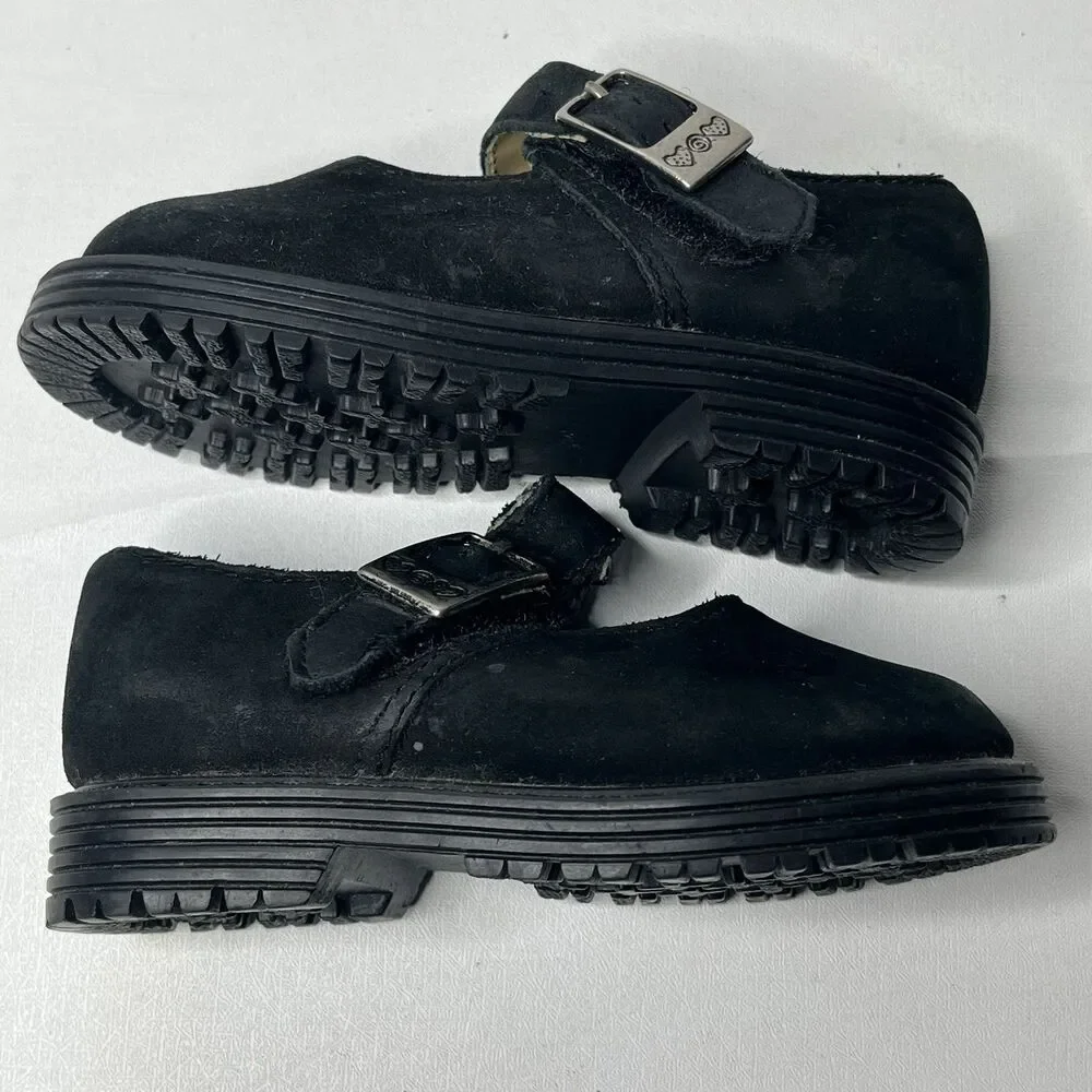 Cherokee Black Suede Mary Janes Shoes  Little Girls Size 6